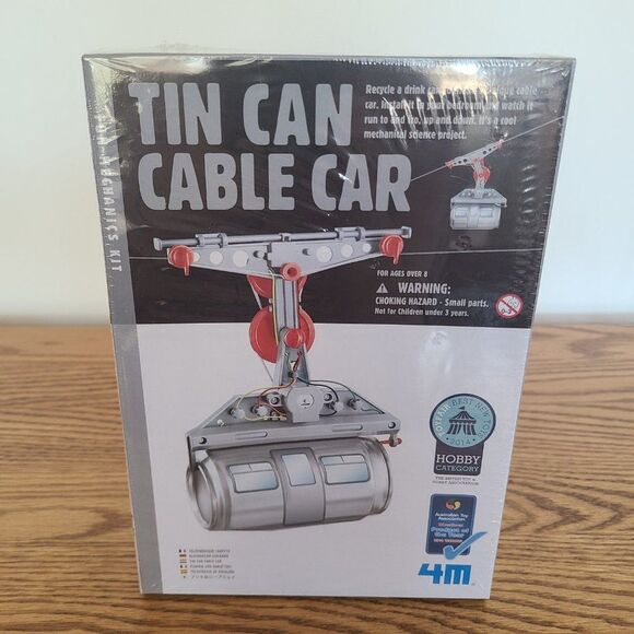 Toysmith Tin Can Cable Car Science Kit ~ Project Hobby Kids Science Mechanic Kit - Picture 2 of 7